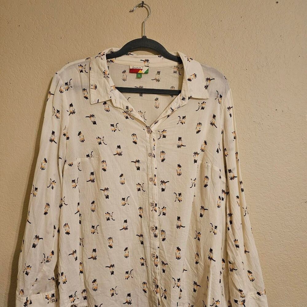 Modcloth Women's White and Cream Shirt